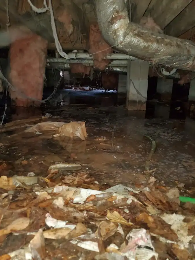 Crawl space flood assessment for Commercial Water Damage Restoration in Morris Plains