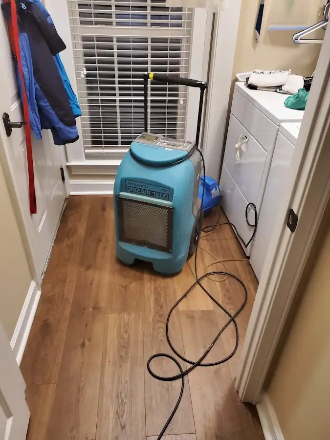 Commercial dehumidifier deployed for Flood Damage Cleanup in Morris Plains